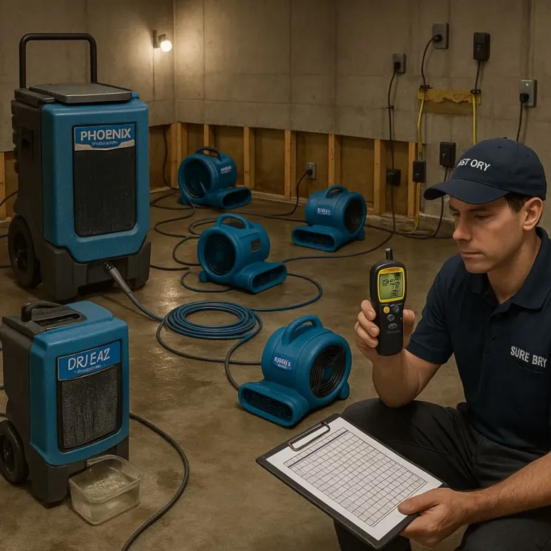 Structural Drying and Dehumidification process in Creola, AL
